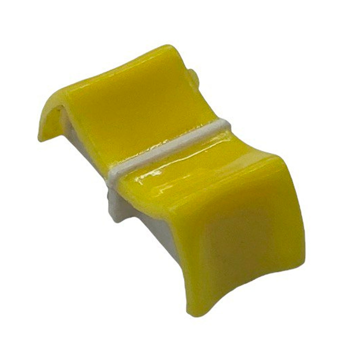 Knob Deslizante Amarelo com Filete Branco Para Eixo 4mm KB-482      