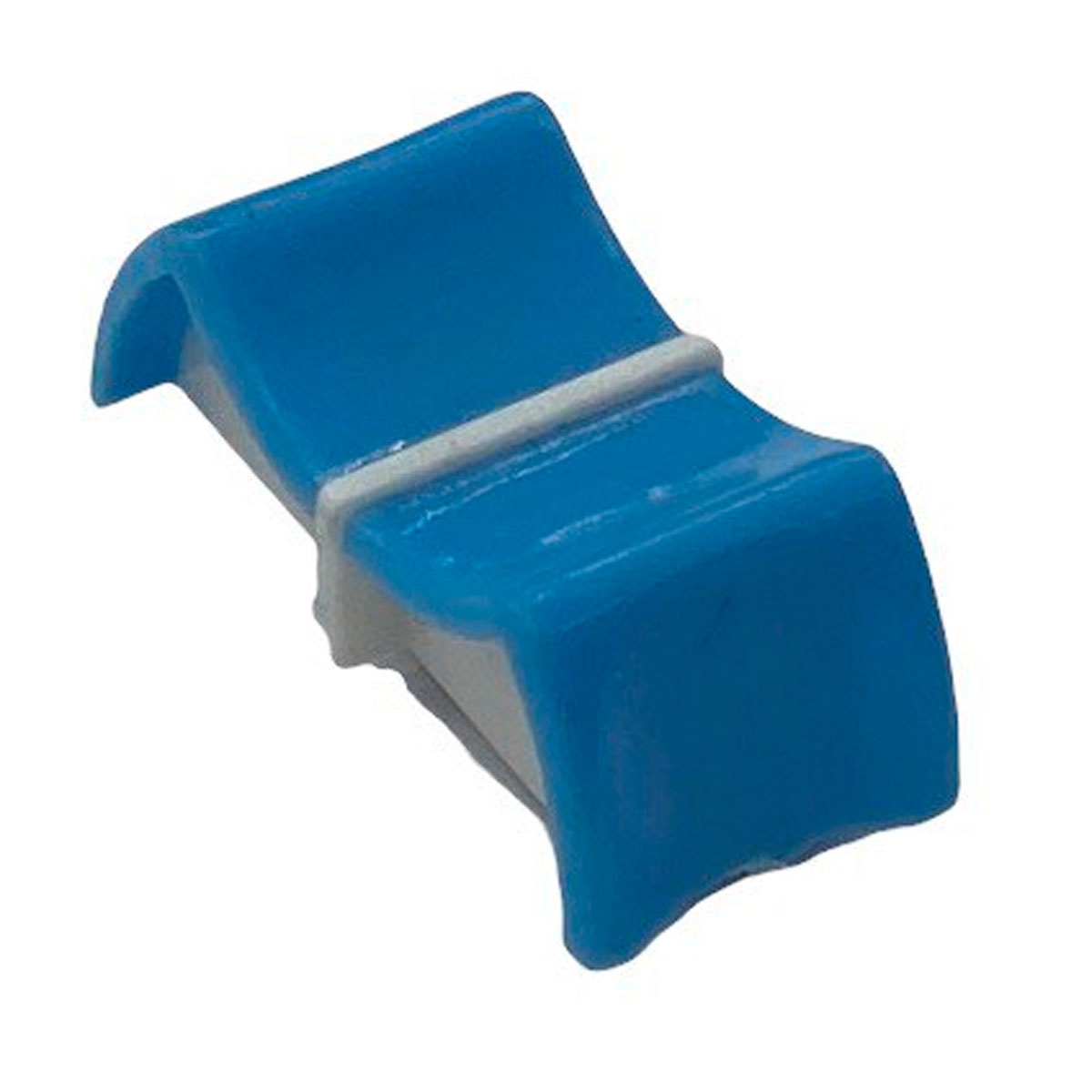 Knob Deslizante Azul com Filete Branco Para Eixo 4mm KB-482      