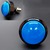 Botão Arcade 63mm Com Moldura Circular e LED 12V - Azul      